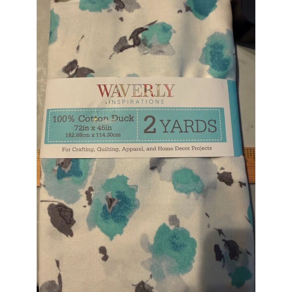 100% cotton duck fabric featuring a watercolor floral pattern. 2 yards